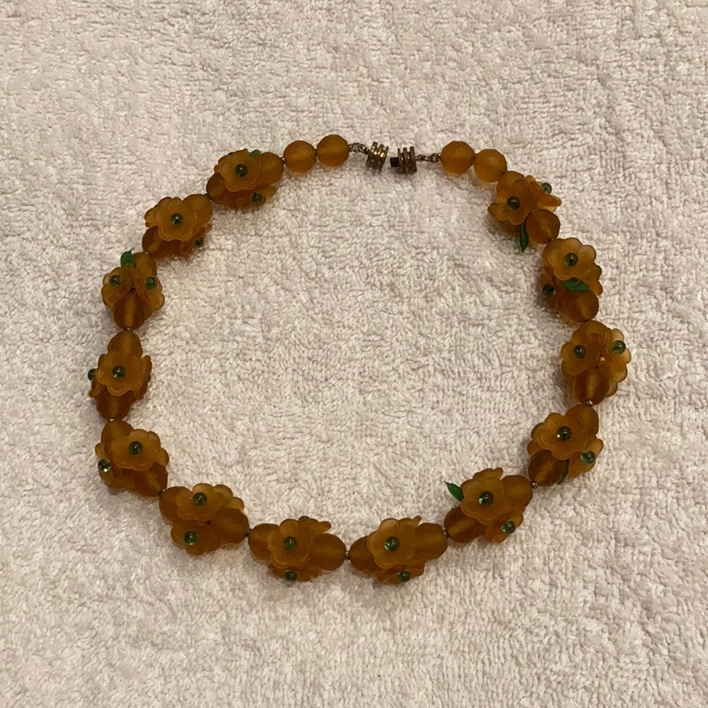 Czech Glass Bead Flower Necklace